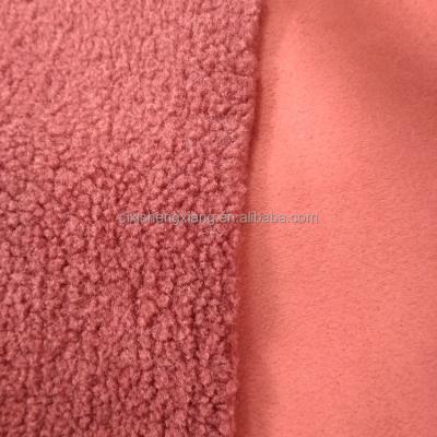 China New Garment Design Suede Bonded Mongolia Faux Fur For Popular UK Market for sale