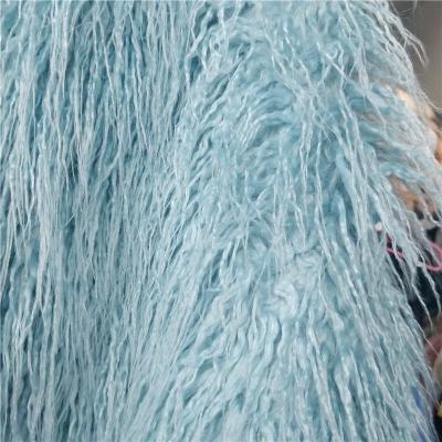 China Hippy Vibe Long Pile Plush Shaggy Faux Fur Fabric For Women Coat Rug Blanket for sale