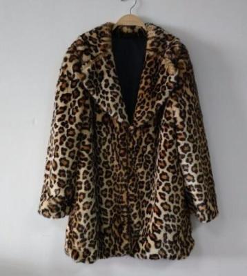 China 2018 New Sustainable Leopard Long Faux Fur Jacket Coat for sale