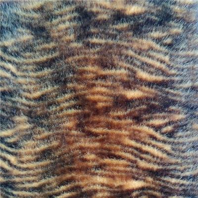 China Leopard Tiger Printed Imitation Animal Fur Fabric Faux Fur For Coat Blankets for sale