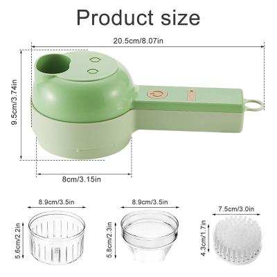 China Viable 4 In 1 Usb Cutter Handheld Electric Cordless Refill Vegetable Set Led Garlic Mud Crusher for sale