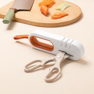 China 4 Viable In 1 Kitchen Tools Accessories Knives Scissors Sharpening Stone Knife Sharpener Sharpening for sale