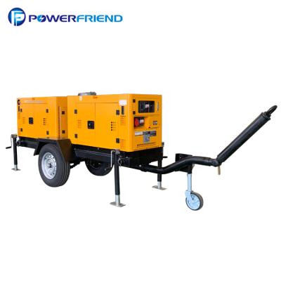 China 2 10kw PD13ST portable silent water cooled cylinder trailer mobile diesel generator for sale