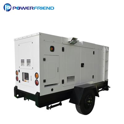 China Mobile type trailer diesel energia generator with wheels 25kva to 183kva PF-L110S for sale