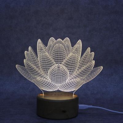 China 2 Function Modes Wholesale 3D Led Lamp Base, Acrylic Lamp Wood Illusion Table Sensor Night Light for sale