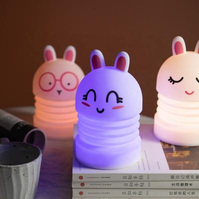 China Modern New Design Baby Bedside Silicone Light 7 Colors Changing Faucet Rabbit Led Night Light for sale