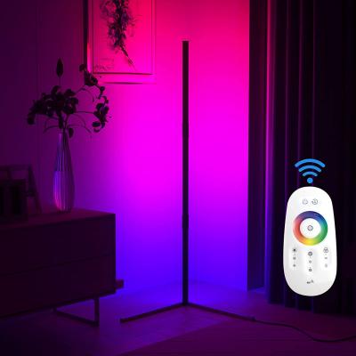 China Corner Standing Floor Shade LED Floor Lamp, RGB Color Changing Lamp With Remote, Modern LED Floor Lamps For Bedroom Living Room Game Room for sale