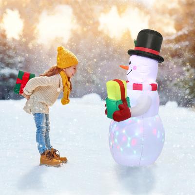 China Inflatables Inflatable Outdoor Christmas Decorations Lights Christmas Light 5ft LED Disco Inflatable Snowman for sale