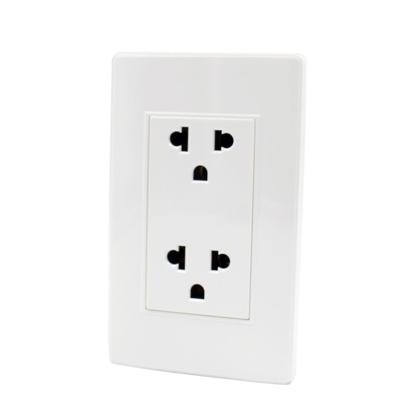 China Easy Installation B Series Panel PC White South American Multifunctional Electric Socket 6 Pins Wall Socket for sale