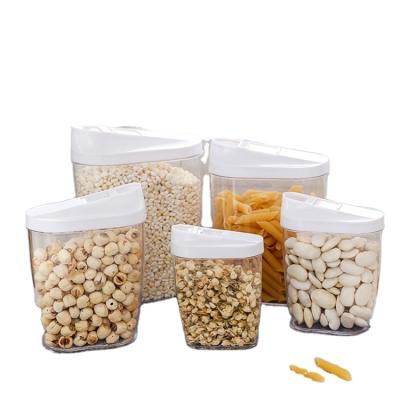 China Hot Selling Freshness Preservation Factory Supply 5 Pcs Set Plastic Kitchen Food Storage Jars Canister Set for sale