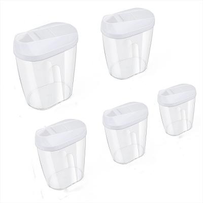 China Save Space Cheap Price BPA Free Plastic Food Dry Storage Container Set 5PCS for sale