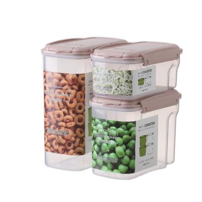 China Transparent Airtight Cereal Storage Boxes Plastic Freshness Preservation Rectangle Kitchen Food Dry Storage Container for sale