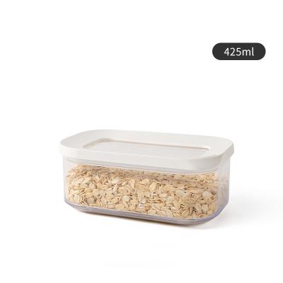 China Airtight Kitchen 425ml Cereal Freshness Preservation Transparent Storage Tub Plastic Food Storage Container for sale