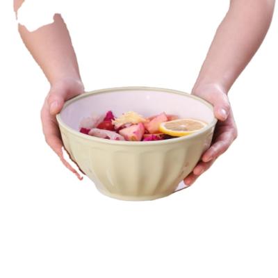 China Large Size Promotional Freshness Preservation Food Grade Colored PP Round Plastic Fruit Snacks Pantry Salad Bowl for sale