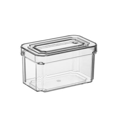 China Freshness Keeping Wholesale Rectangle Plastic Food Storage Box With Lid Small Kitchen Refrigerator Storage Bin for sale