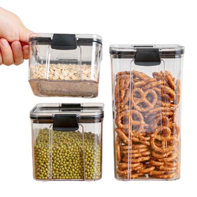 China Freshness Preservation 3PCS BPA Free Kitchen Airtight Plastic Food Storage Container Set For Dry Food for sale