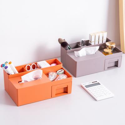 China Viable Plastic Case Drawers Makeup Organizer Storage Display Storage Box Desktop Sundries Makeup Container Cosmetic Boxes for sale