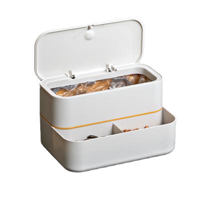 China Sustainable Multifunctional Portable Countertop Storage Box High Quality Plastic Trash Bins for sale