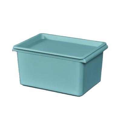 China Sustainable Colorful Cosmetic Organizer Household Small Plastic Bathroom PP Storage Box With Lid for sale