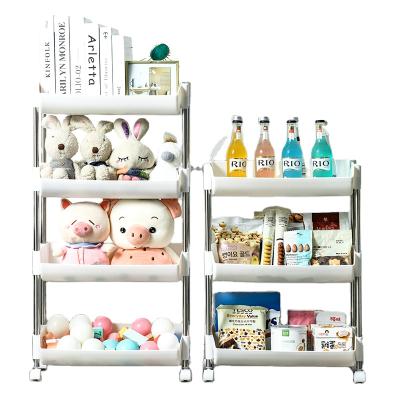 China Fruit Vegetable Multifunctional Household Sustainable Rack Shelf Storage Plastic Organizer With Wheels for sale