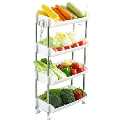 China Sustainable Hot Selling Plastic Organizer 3 Tier Portable Bathroom Storage Rack Shelf for sale