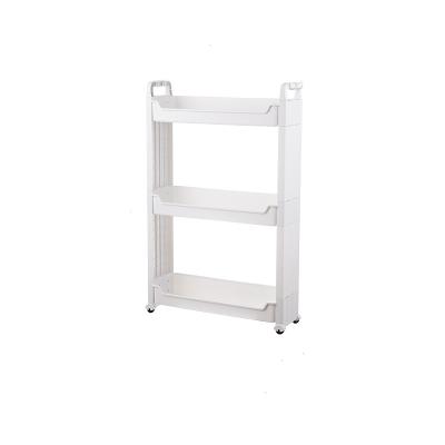 China Sustainable Slim Plastic Storage Rack Mobile Cart Storage Cart For Bathroom And Kitchen for sale