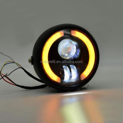 China Universal Retro Motorcycle Modified LED Daytime Running Front For Harley Headlight Turn Aperture Signal Integrated 18*17*16 Light for sale