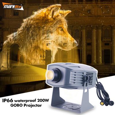 China High Light Alloy 200w GOBO IP66 Aluminum Outdoor Waterproof Construction Spotlight Customize LOGO Advertising Projector Light for sale