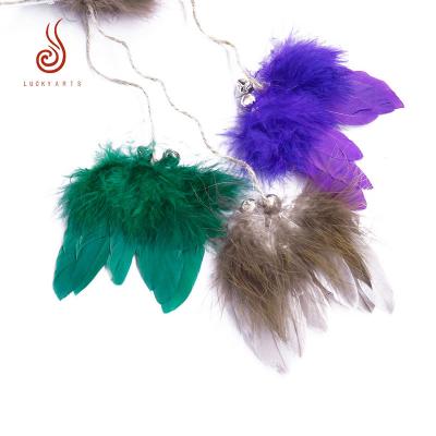 China China factory viable supplies dyed feather wing feather cat riddle stick toy for cat for sale