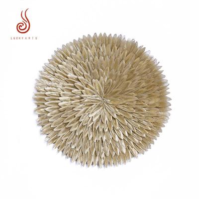 China Other Beautiful High Quality Golden Duck Feather Place Mat Pad For Party Decoration for sale