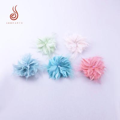 China Other Beautiful Hot Sale High Quality 100% Handmade Feather Flower Clip for sale