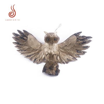 China Other High Quality Luminous Gold Feather Owl Open Eyes Wings For Home Decoration for sale