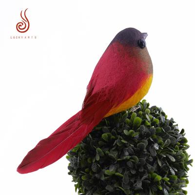 China Other high quality dyed feather artificial small bird for home or garden decoration for sale