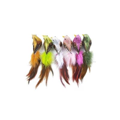 China Tropical High Quality Various Color Artificial Feather Bird For Party Home Decoration for sale