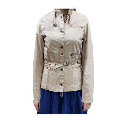 China Good Quality Delicate Design Summer Woven Jackets Regular Embossed 100% Cotton Stand Collar Sweater Jackets For Women for sale