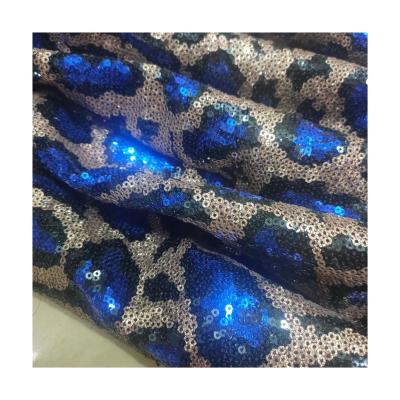 China New Breathable African Floral Embroidered Mesh Net Lace Fabric Sequin Embroidered Lace Fabric 3 Colors for sale