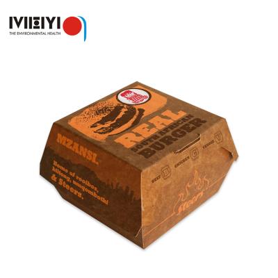 China Kraft Type Recyclable And Feature Disposable Hamburger Box Custom for sale