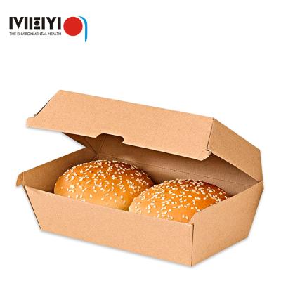 China Recyclable Printing Custom Kraft Paper Biodegradable Take Away Lunch Box Burger for sale