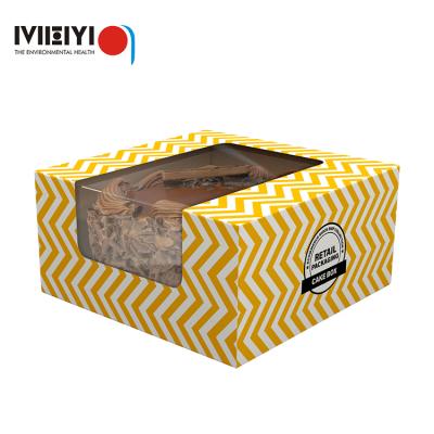 China Recyclable Custom Design Eco-friendly Food Grade Cardboard Take Out Fast Food Bakery Dessert Mousse Cake Gift Packaging Paper Box for sale