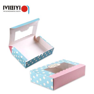 China Small Recyclable Disposable Food Packaging Cake Bakery Custom Printing Paper Box With Window for sale