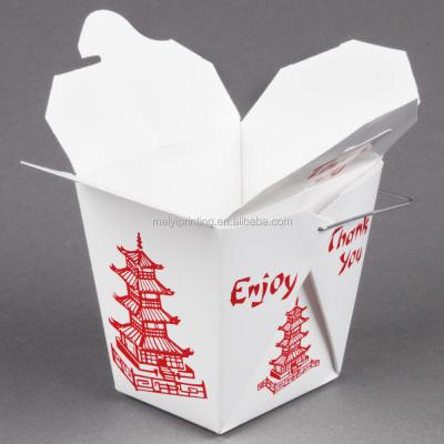 China Food Grade Paper Recyclable Square Chinese Take Away Boxes for sale