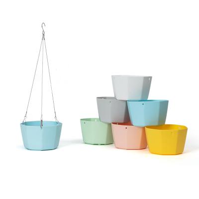 China Wholesale Modern Plastic Lazy Self-centered Basket Basin Flower Pot Utensils Orchid Pot Hanging Nordic Hydroponic for sale