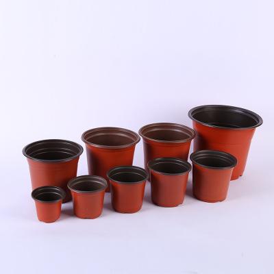 China Modern Garden Plant Sowing Double Colored Lightweight Soft Plastic Flower Pots Grow Pots For Nursery Farms for sale