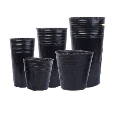 China Modern Durable Black Plastic Nutrition Cup Round Plastic Pots Plant Wholesale Plastic Pots For Nursery Plants for sale