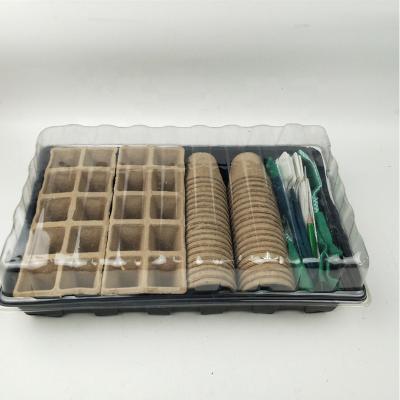 China Eco-Friendly Initiator Tray Grow 68PC Plant Starter Propagator Seed Kit with Pot Garden Paper Gloves for sale