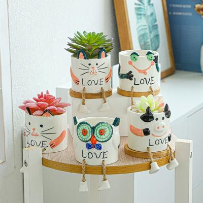 China New Arrival Handmade Succulent Planters and Pots Decoration Animal Ceramic Animal Planter New for sale