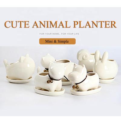 China Corrosion Resistance Cheap Indoor Animal Shape Desktop Small Garden Animal Planters And Pots for sale