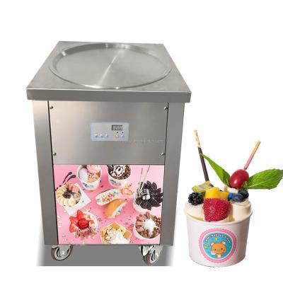 China Hot Selling Fried Snacks Factory Mvckyi Ice Cream Machine / Instant Ice Cream Rolls Machine Single Square Pan for sale