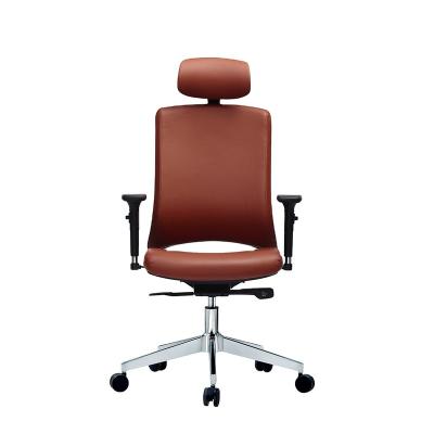 China Ergonomic (Height) Swivel Adjustable Office Chair Leather Chair With Headrest for sale