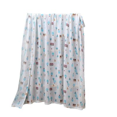 China New Design PORTABLE Cotton Knitted Baby Blanket Muslin Baby Wrap Cloth 2 Layer Baby Blanket for sale